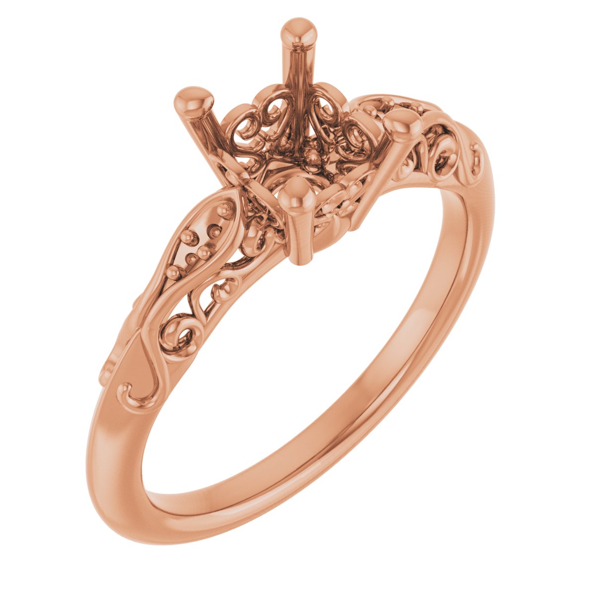 Accented Vintage-Inspired Engagement Ring or Band