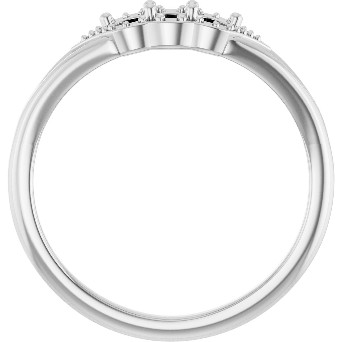 14K White 1/5 CTW Natural Diamond Three-Stone Band 