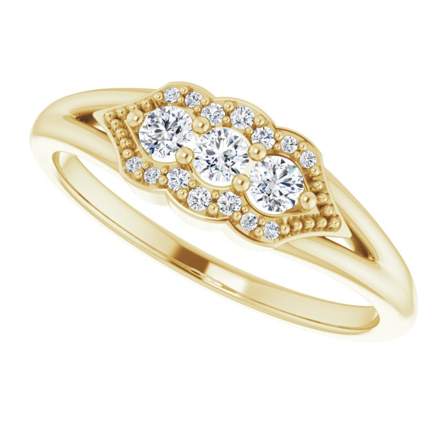 14K Yellow 1/5 CTW Natural Diamond Stackable Ring
