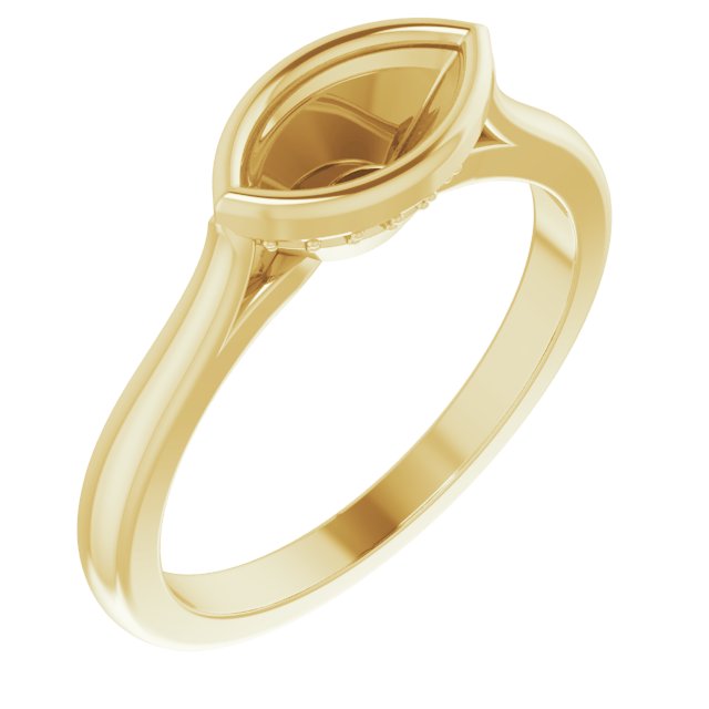Bezel-Set Hidden Halo-Style Engagement Ring or Band