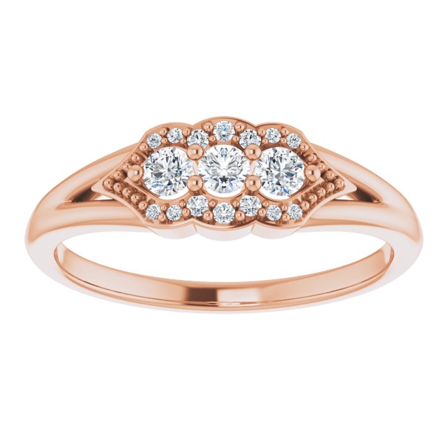 14K Rose 1/5 CTW Diamond Stackable Ring