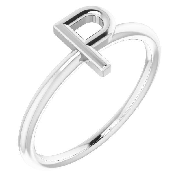 Sterling Silver Initial P Ring