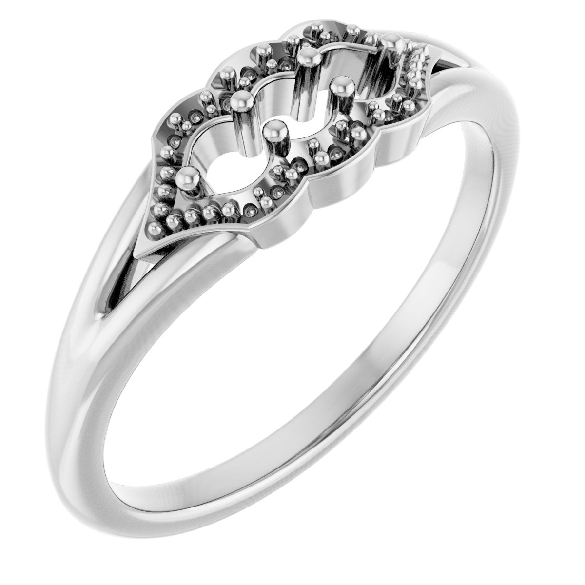 14K White 1/5 CTW Natural Diamond Three-Stone Band 