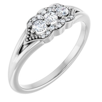 14K White .20 CTW Diamond Stackable Ring Ref 15866009