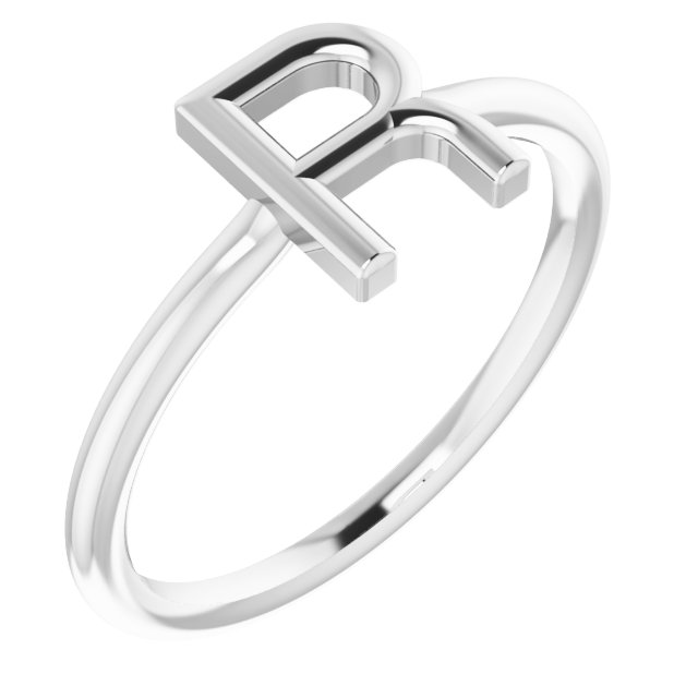 Sterling Silver Initial R Ring