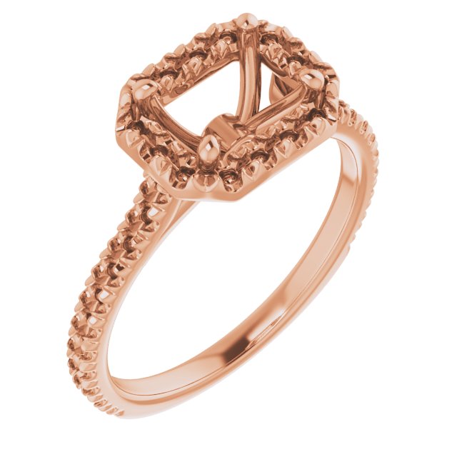 French-Set Halo-Style Engagement Ring or Band