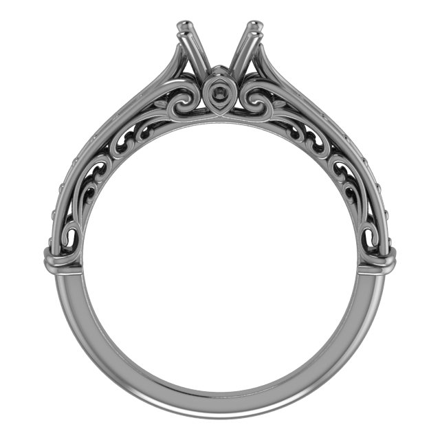 5.8 mm Round Engagement Ring Mounting view 2