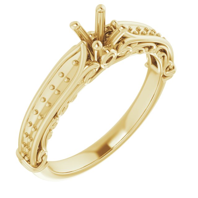 Accented Sculptural Engagement Ring