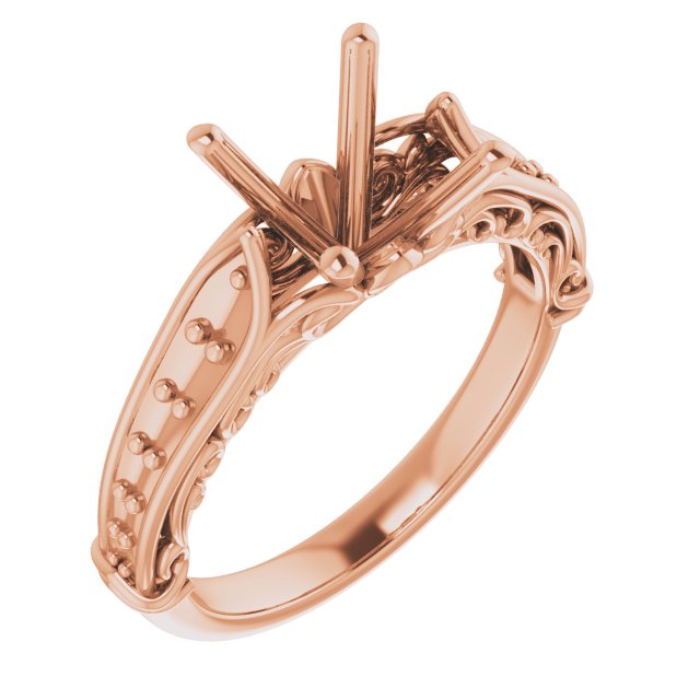 Accented Sculptural Engagement Ring