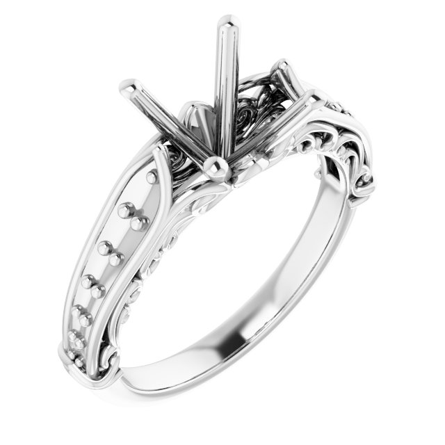 Accented Sculptural Engagement Ring