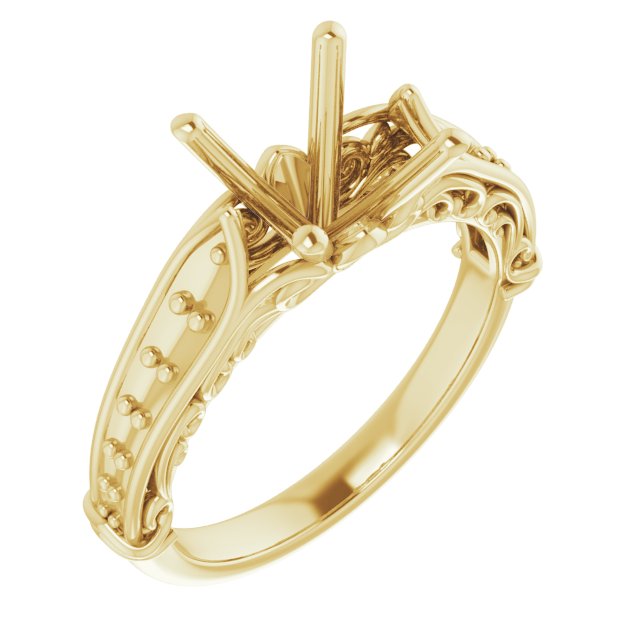 Accented Sculptural Engagement Ring