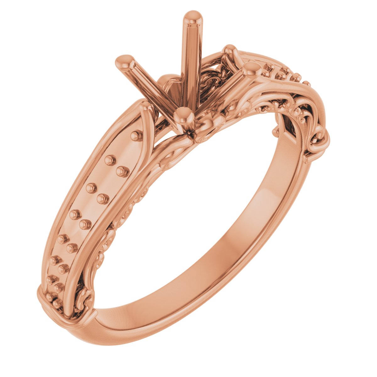 Accented Sculptural Engagement Ring
