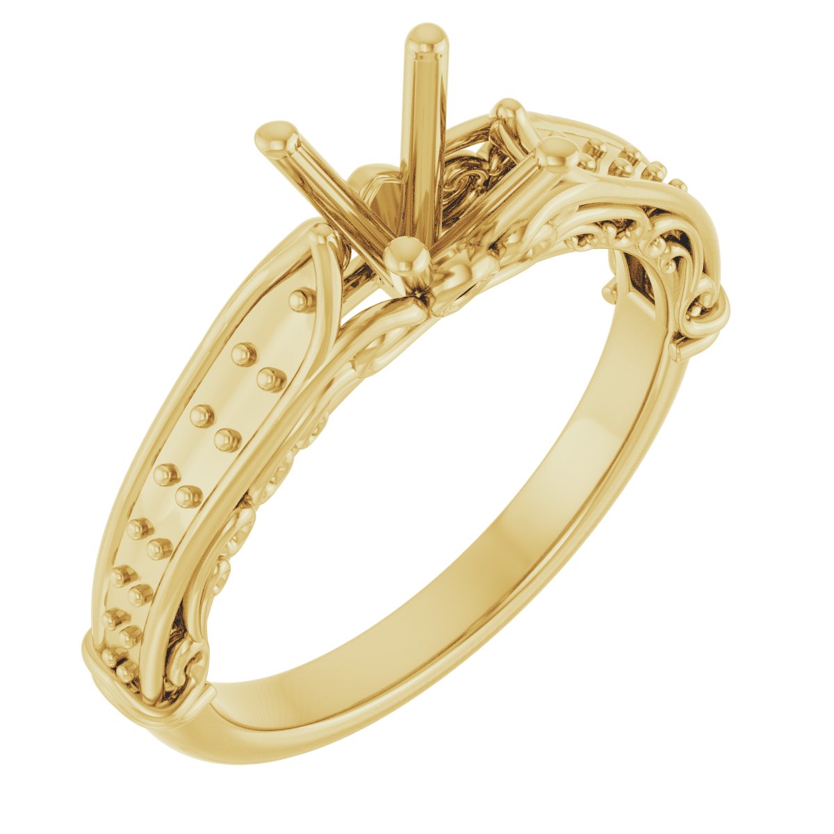 Accented Sculptural Engagement Ring