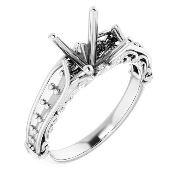 Accented Sculptural Engagement Ring
