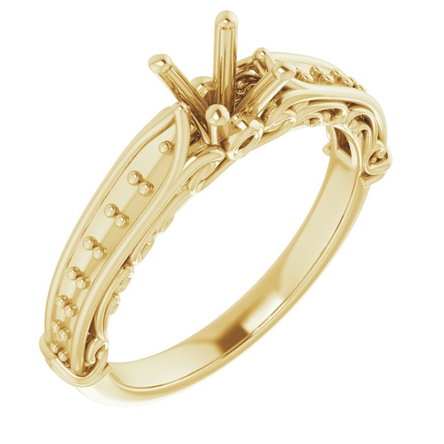 Accented Sculptural Engagement Ring