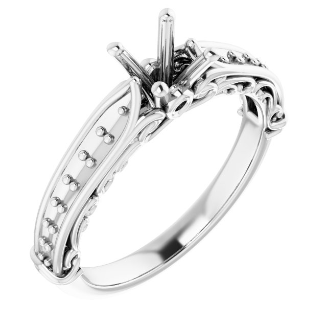 Accented Sculptural Engagement Ring