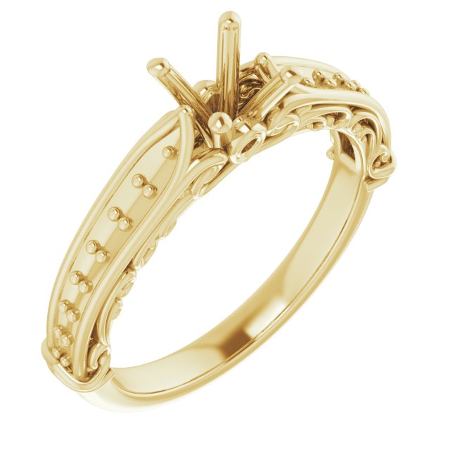 Accented Sculptural Engagement Ring