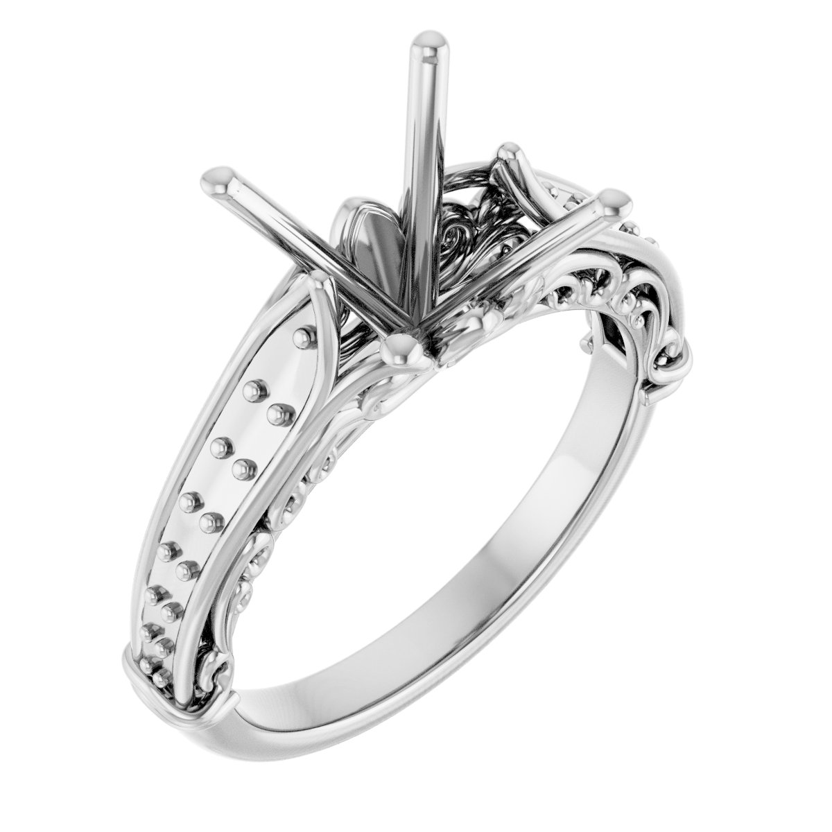 Accented Sculptural Engagement Ring