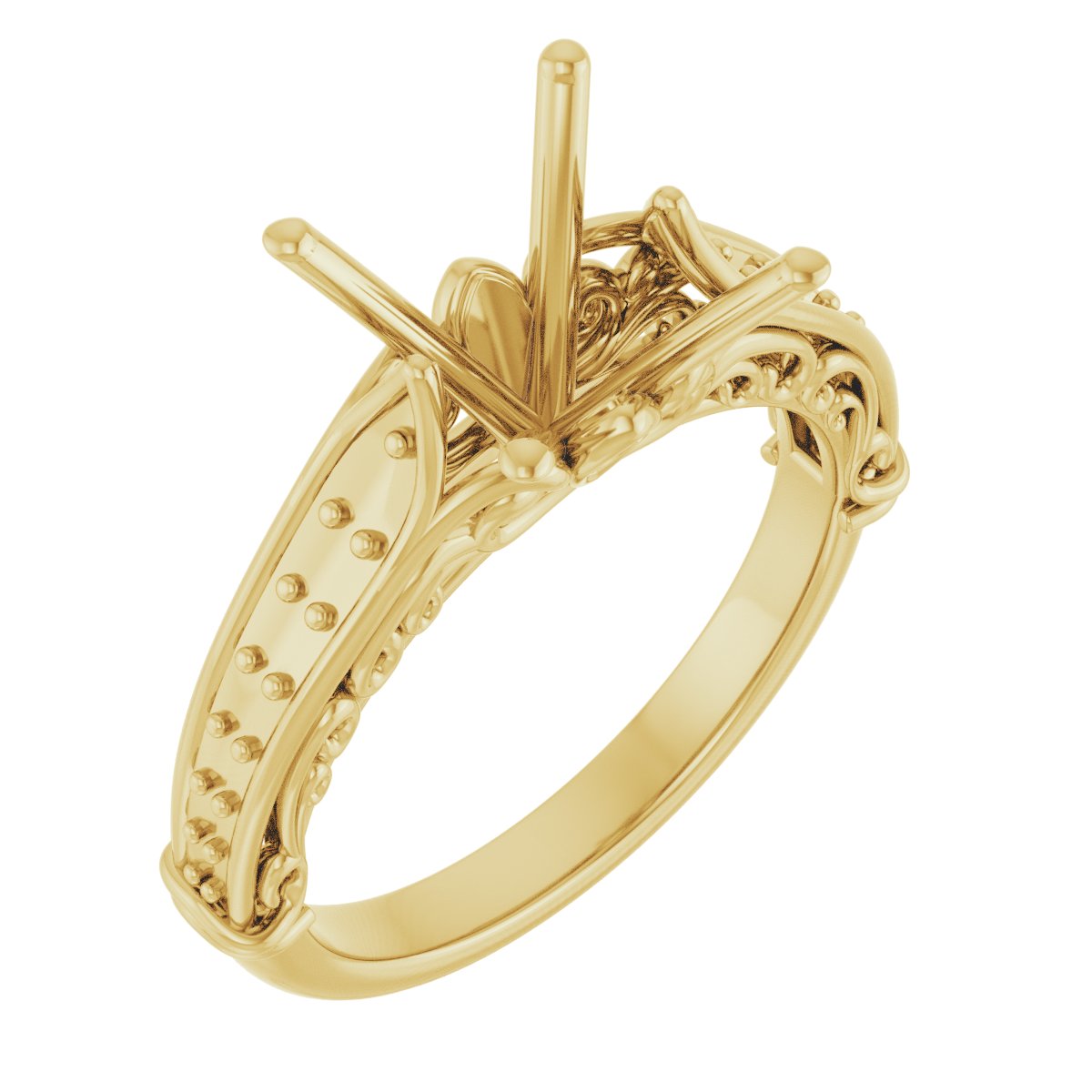 Accented Sculptural Engagement Ring