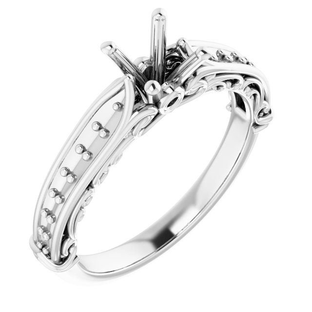 Accented Sculptural Engagement Ring