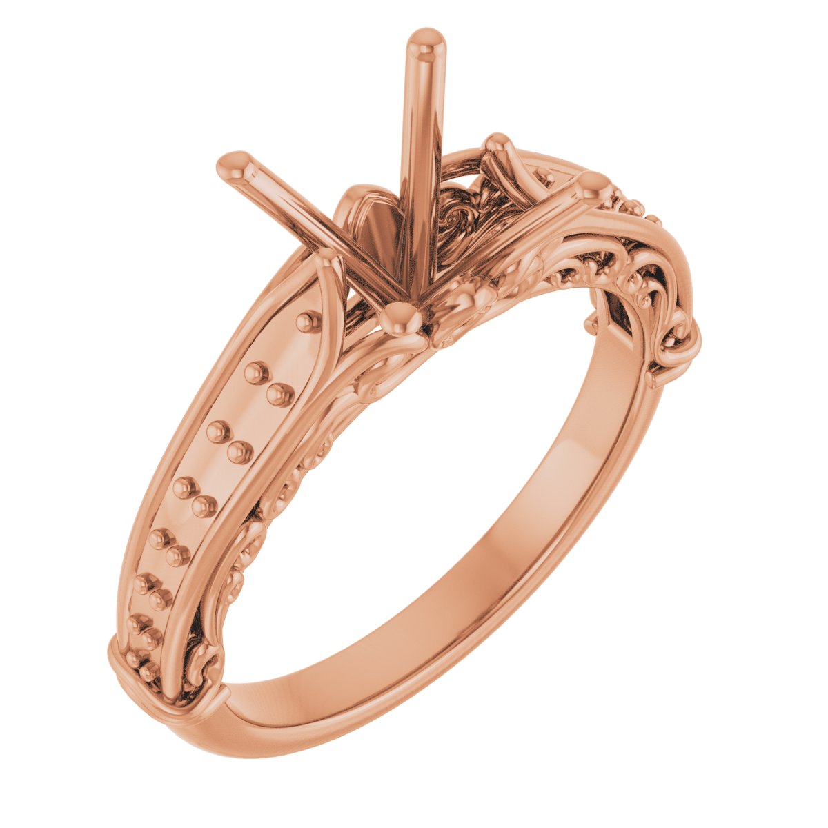 Accented Sculptural Engagement Ring
