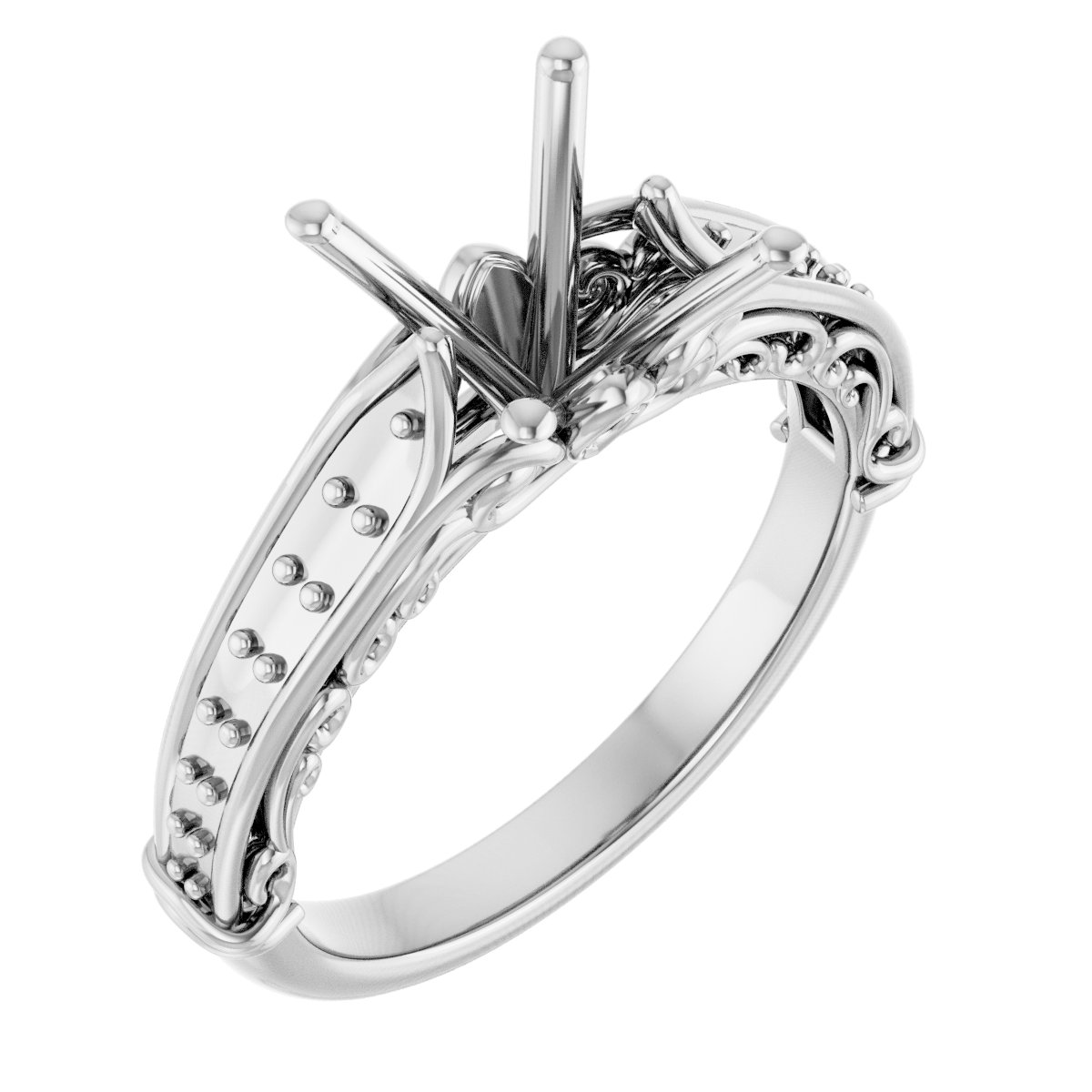 Accented Sculptural Engagement Ring