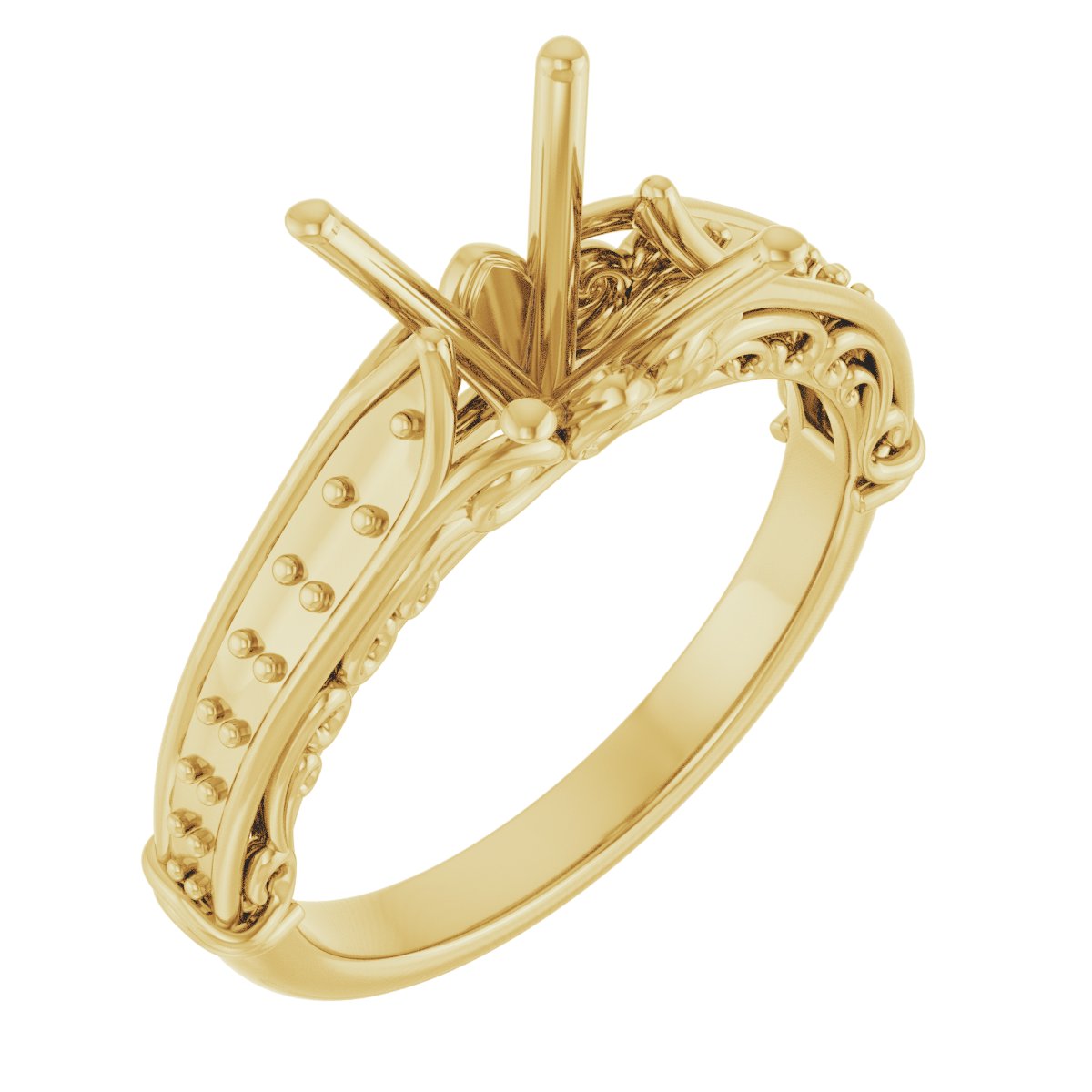Accented Sculptural Engagement Ring