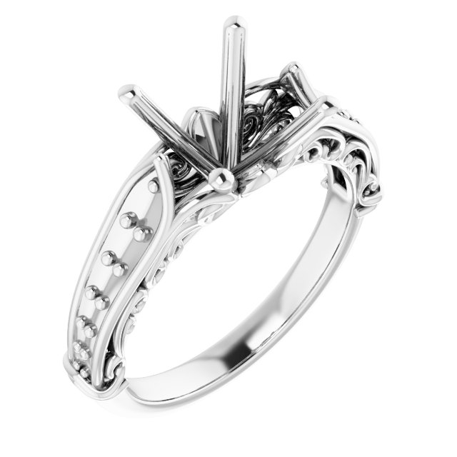 Accented Sculptural Engagement Ring
