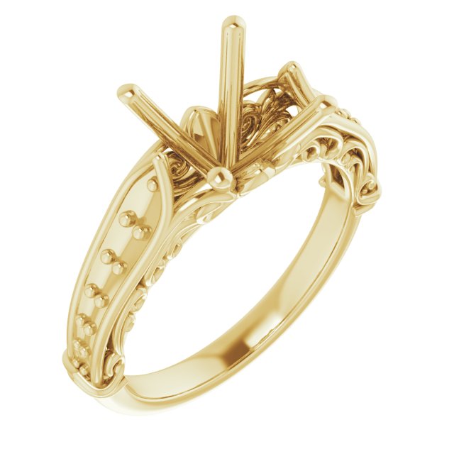 Accented Sculptural Engagement Ring