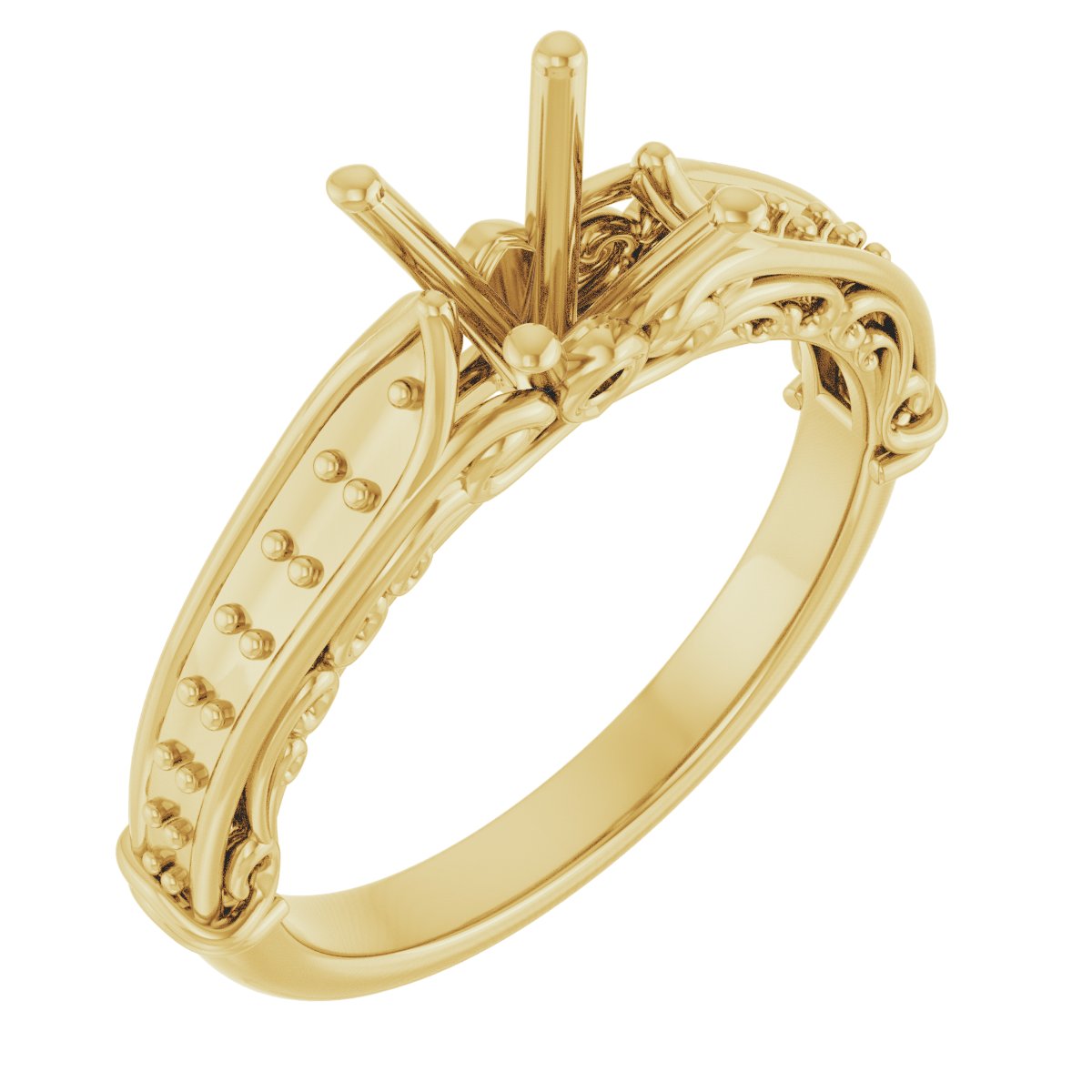 Accented Sculptural Engagement Ring