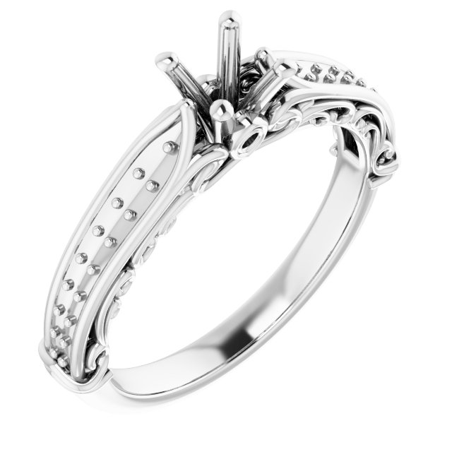 Accented Sculptural Engagement Ring