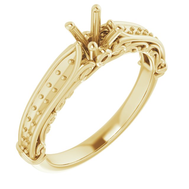 Accented Sculptural Engagement Ring