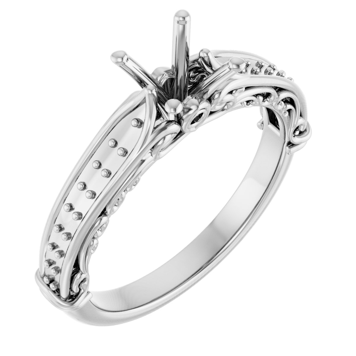 Accented Sculptural Engagement Ring