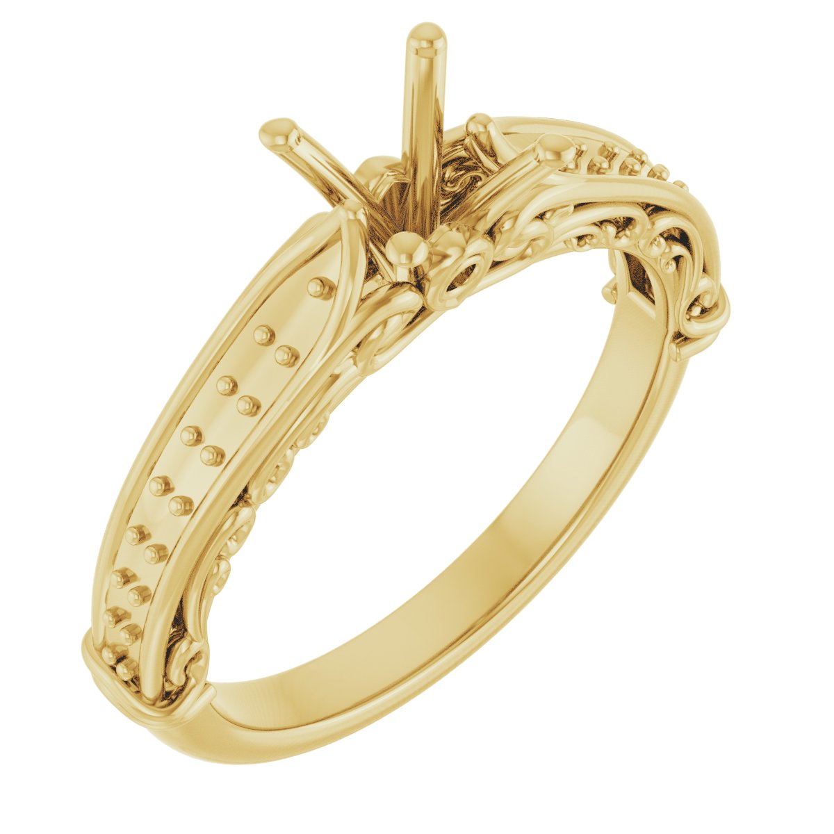 Accented Sculptural Engagement Ring