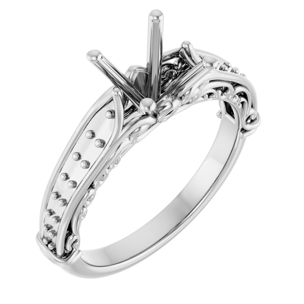 Accented Sculptural Engagement Ring