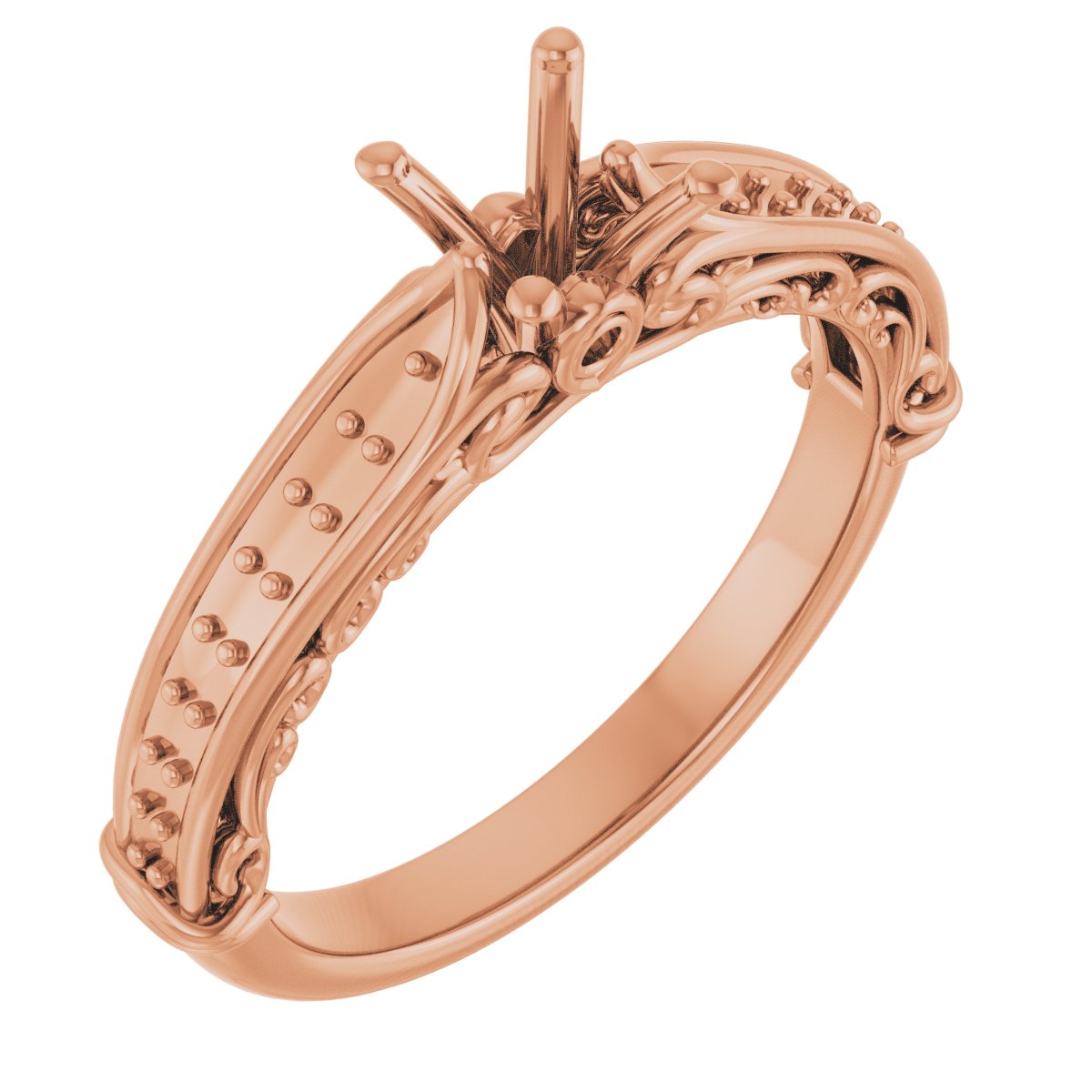 Accented Sculptural Engagement Ring