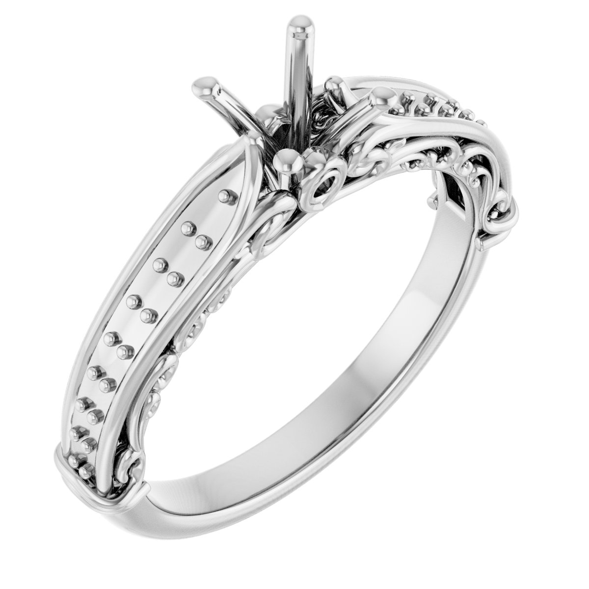 Accented Sculptural Engagement Ring