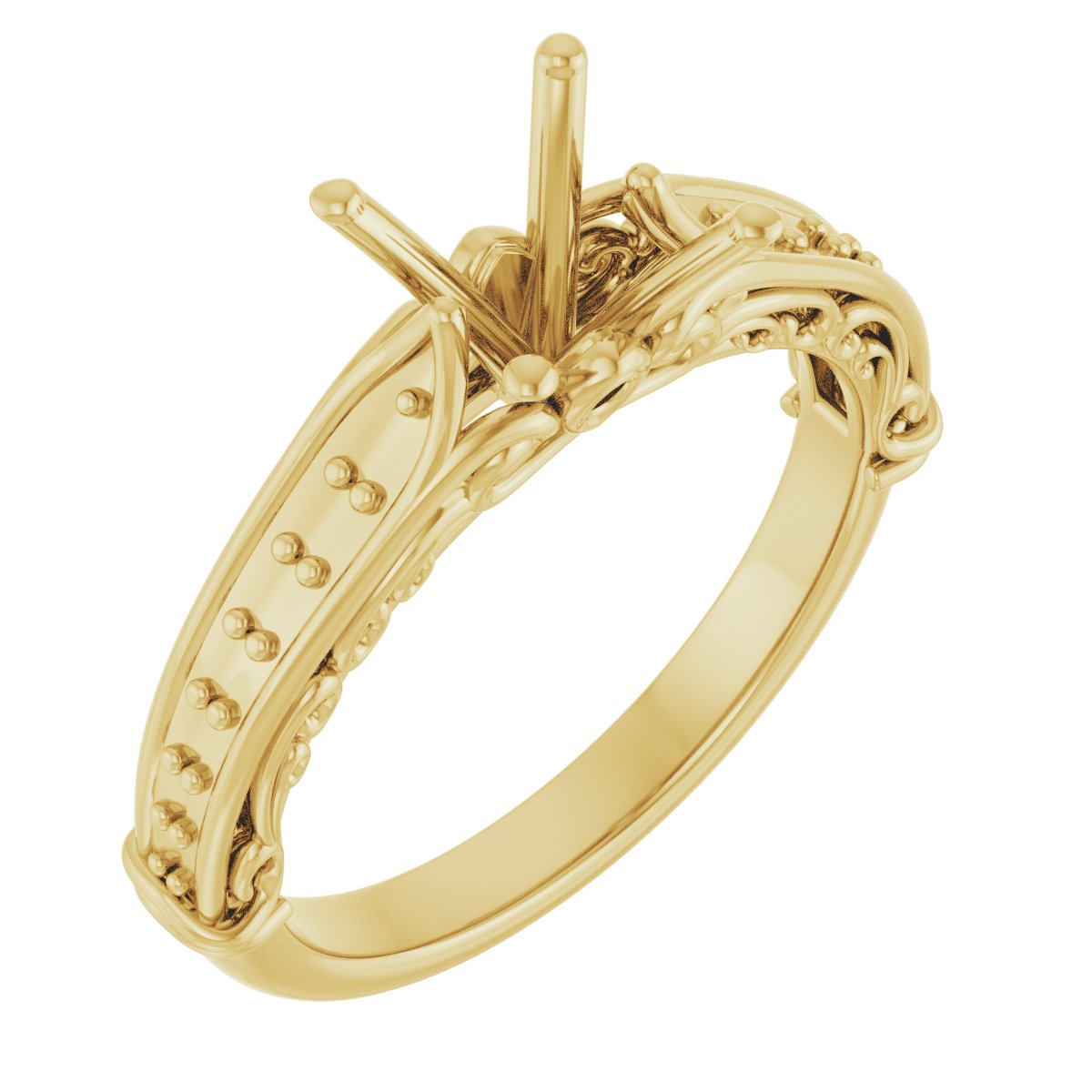 Accented Sculptural Engagement Ring