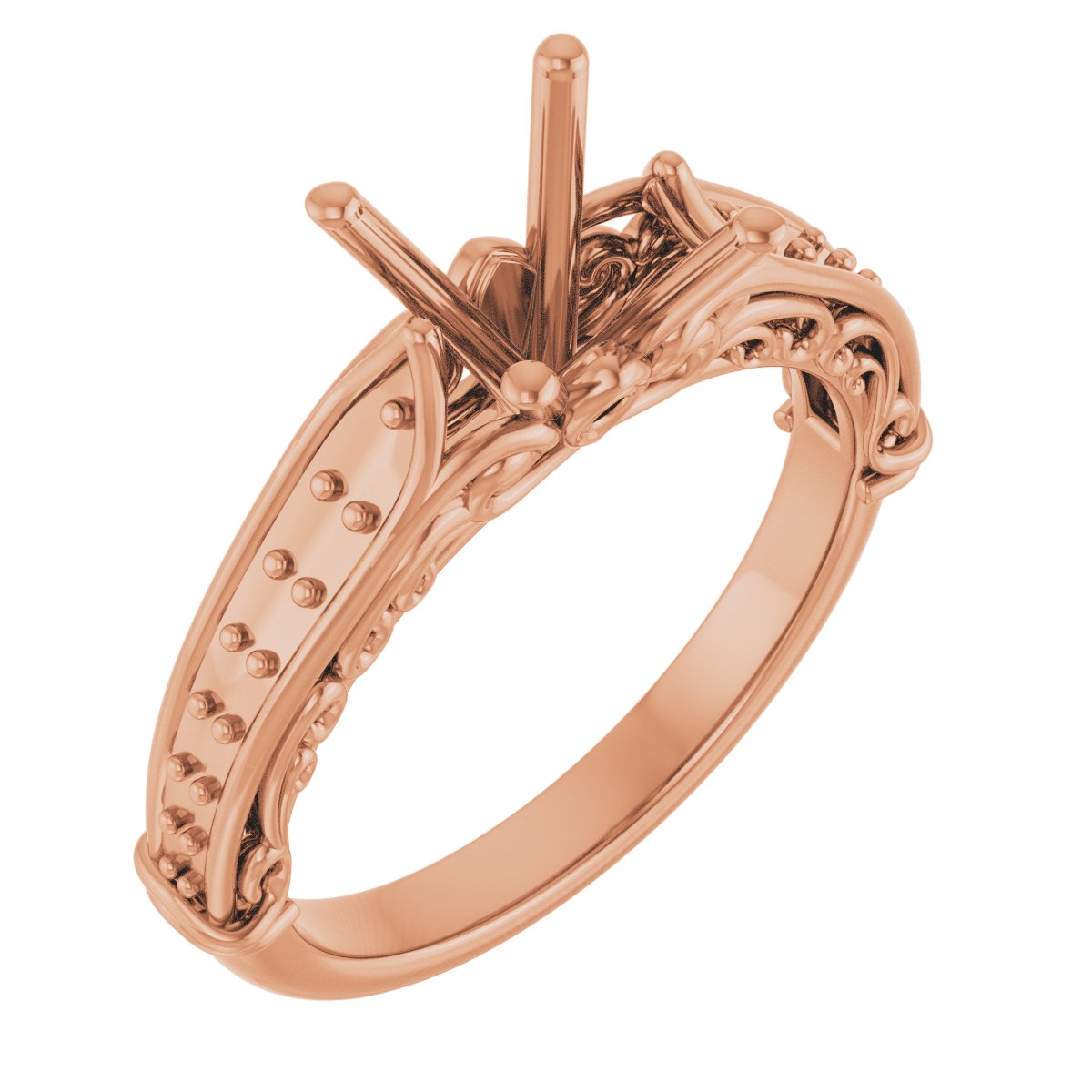 Accented Sculptural Engagement Ring
