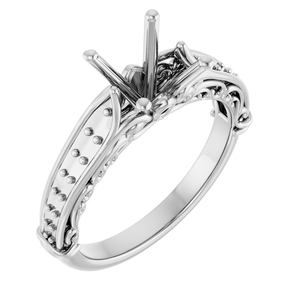 Accented Sculptural Engagement Ring