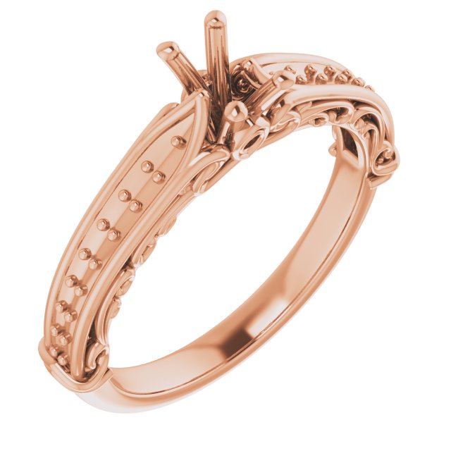 Accented Sculptural Engagement Ring