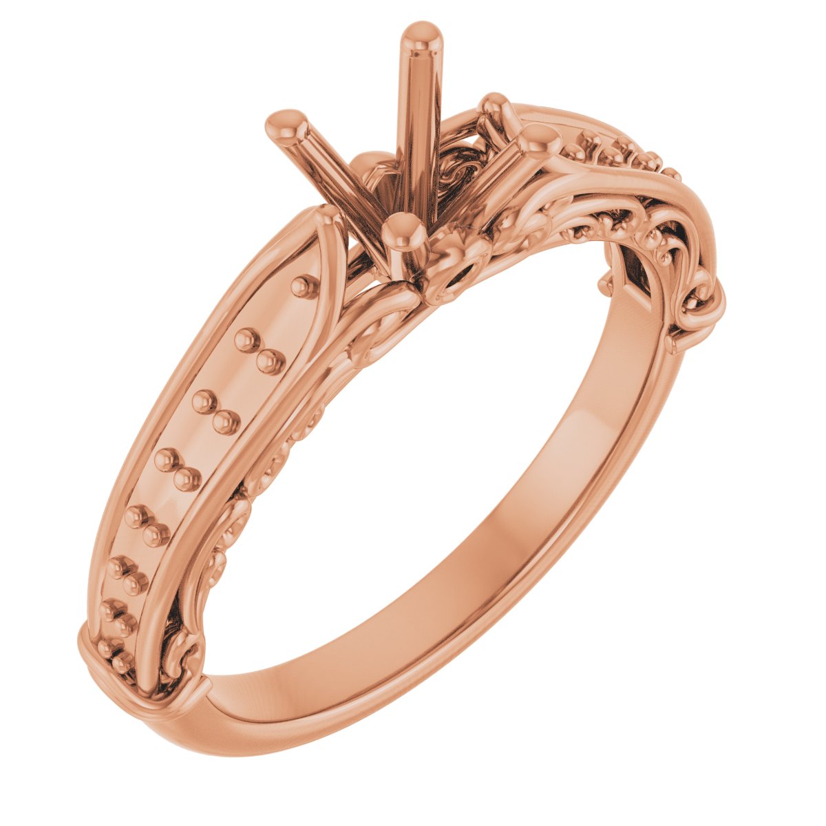 Accented Sculptural Engagement Ring