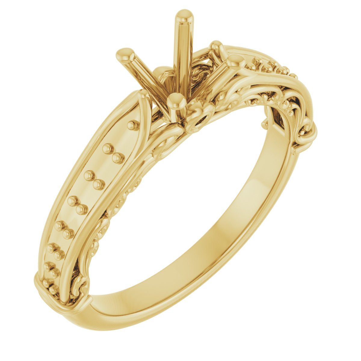 Accented Sculptural Engagement Ring