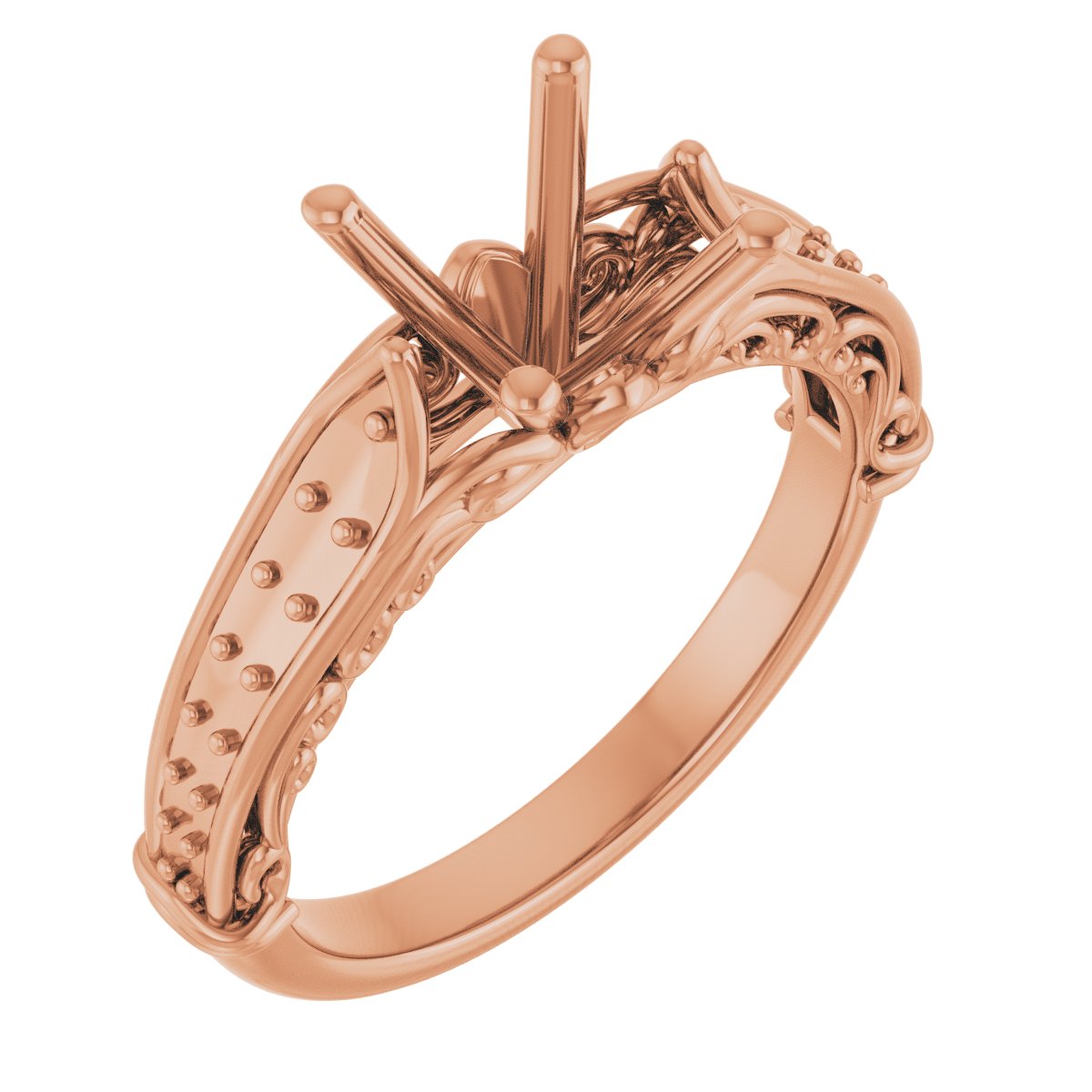 Accented Sculptural Engagement Ring