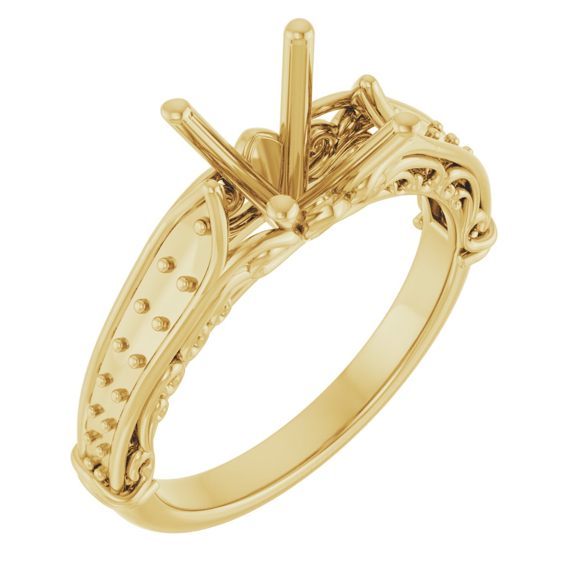 Accented Sculptural Engagement Ring