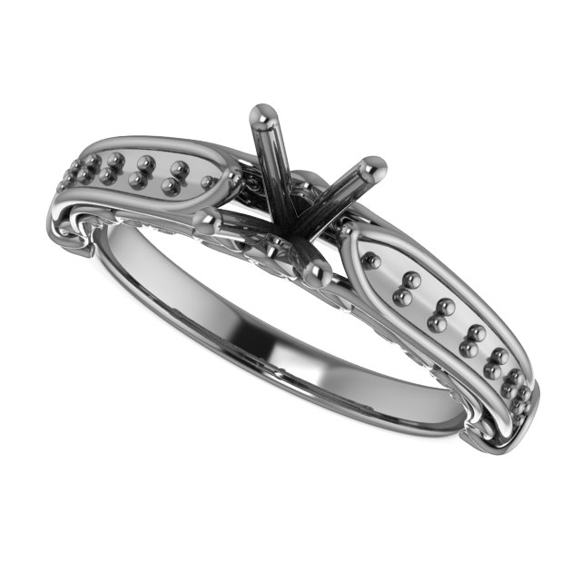 5.8 mm Round Engagement Ring Mounting view 5