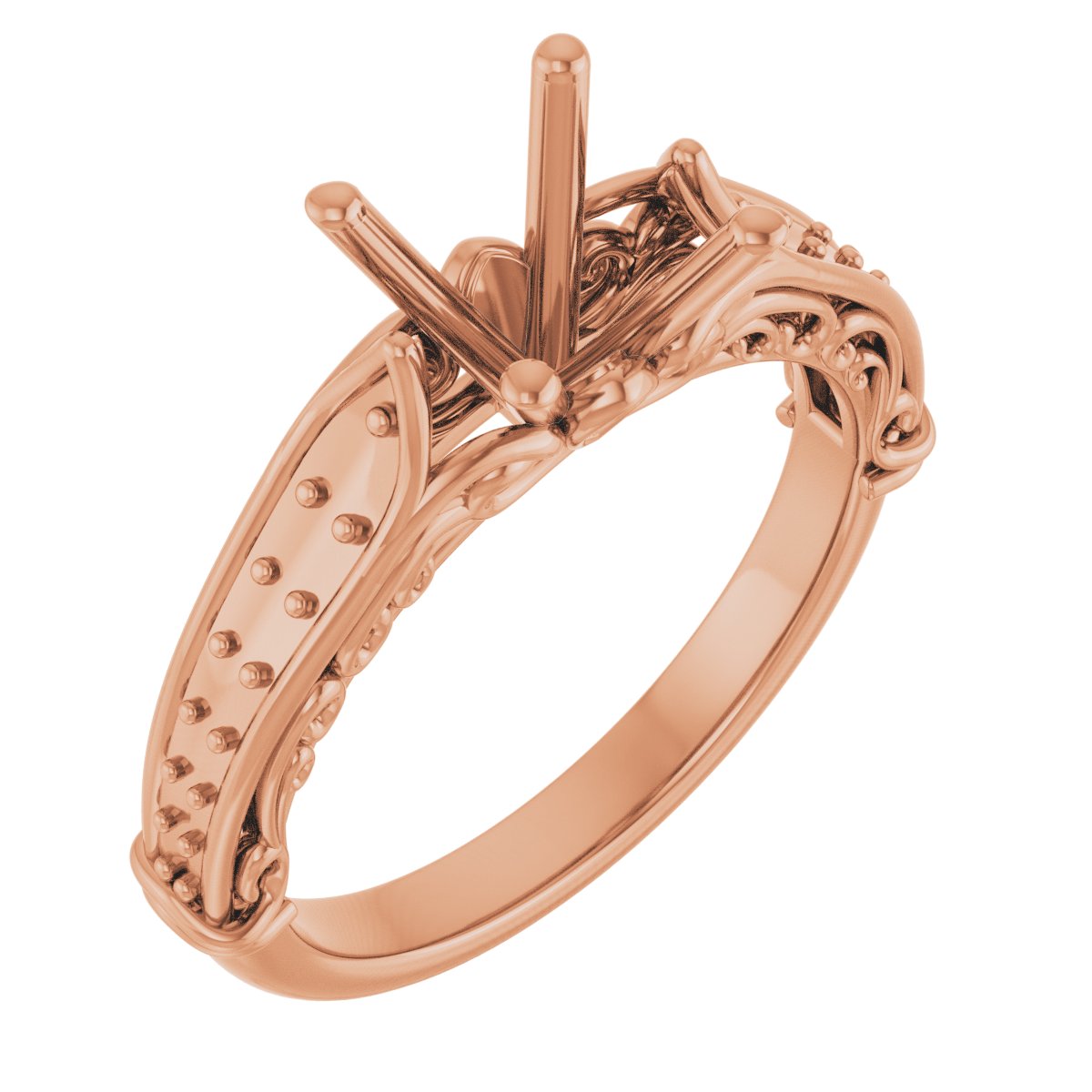Accented Sculptural Engagement Ring