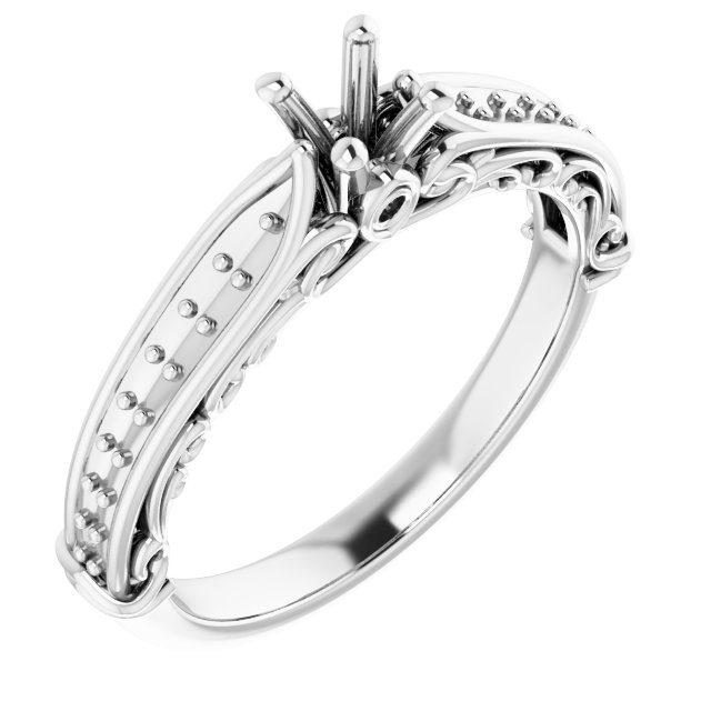 Accented Sculptural Engagement Ring