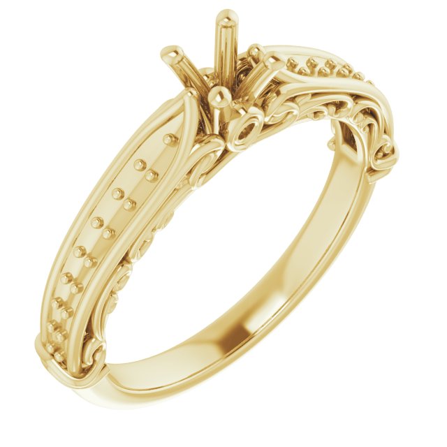 Accented Sculptural Engagement Ring