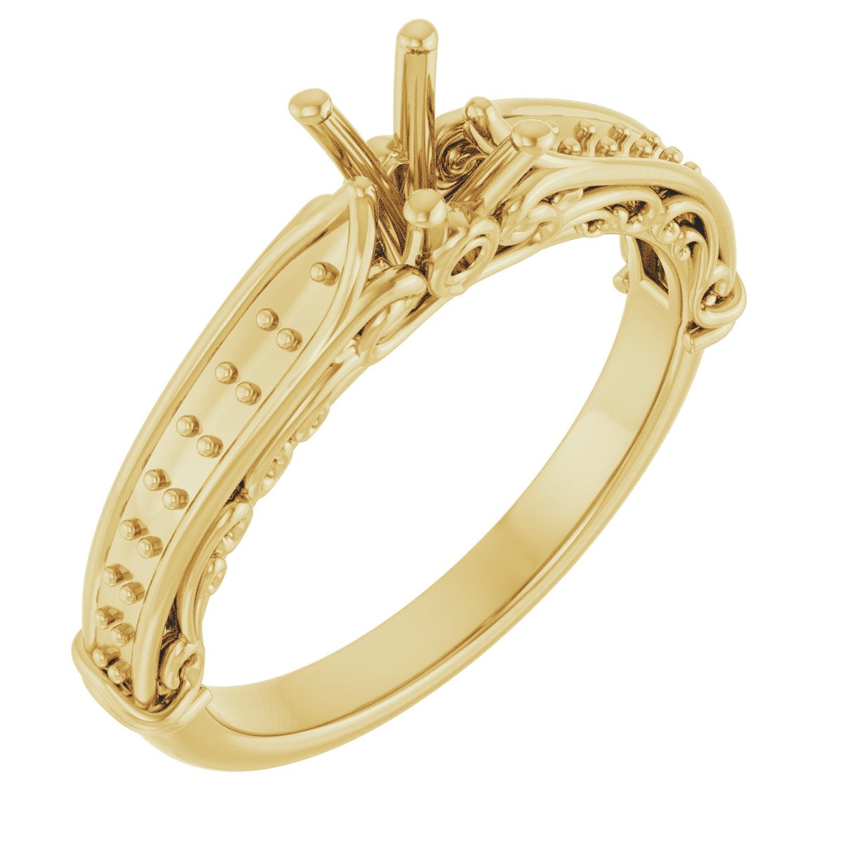 Accented Sculptural Engagement Ring